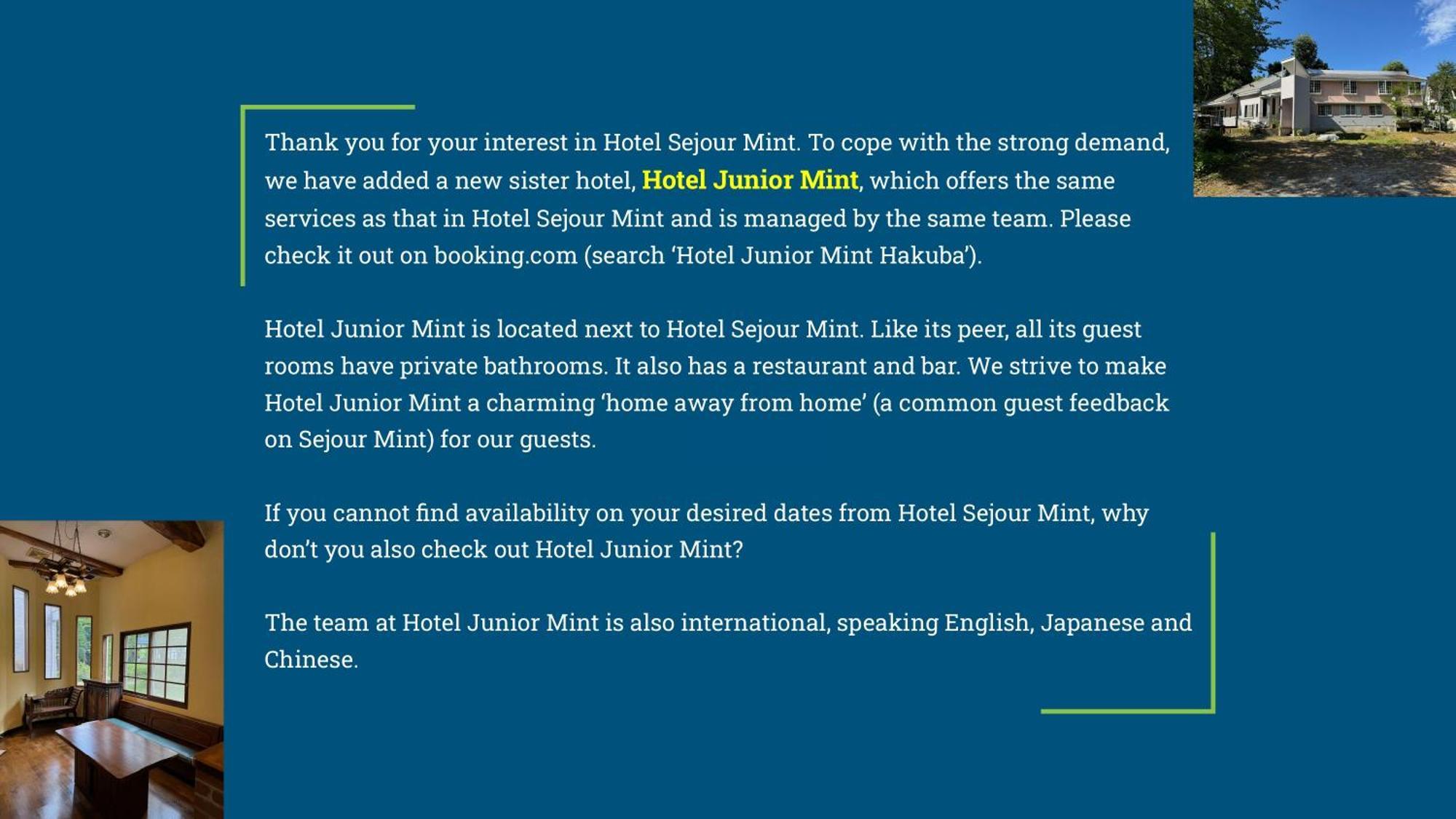 Hotel Sejour Mint In Hakuba Exterior foto